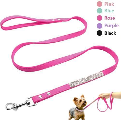 Fashion Rhinestone Dog Leash Pet Bling Shiny Cat Puppy Walking Leashes Lead For Small Dogs Cats Chihuahau Yorkshire Teddy 120cm