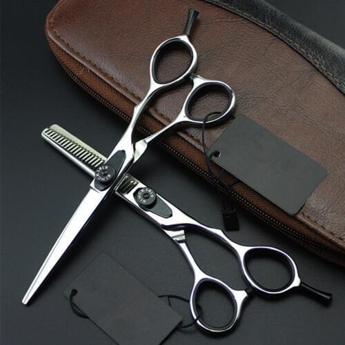 Professional japan 440c steel 5.5 / 6 '' hair scissors cutting barber makas haircut thinning shears set hairdressing scissors