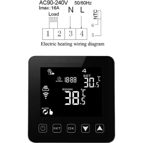WiFi Programmable Thermostat Echo Alexa Voice Control Electric Floor Heating Room Temperature Control 16A 100-240V
