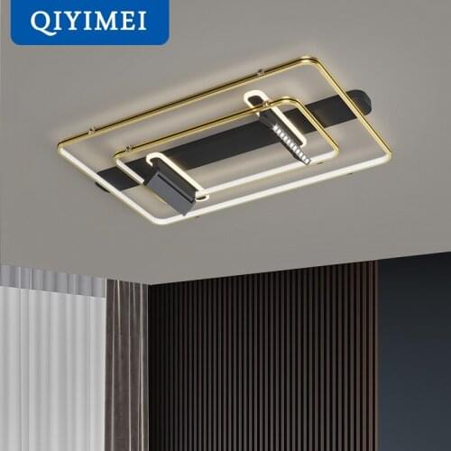 Modern LED Chandeliers Acrylic Indoor Lighting For Bedroom Attic Study Hall HOME Decoration Lamps Luster Black/Gold Chandelier