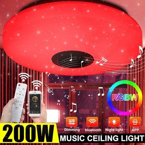 200W WiFi Modern RGB LED Ceiling Lights Home Lighting APP bluetooth Music Light Bedroom Lamp Smart Ceiling Lamp+Remote Control