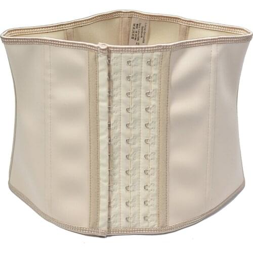 8inch Short Waist Trainer Latex Underbust Corset Slimming 9 Steel Boned Sheath Back Support Waist Belt Cinchers Sheath