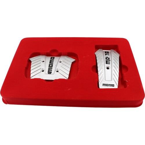 YSY 2pcs Car Styling MOMO Racing Pedals Universal Accelerator Pedals Brake Pedal Foot Rest Pads For AT Car