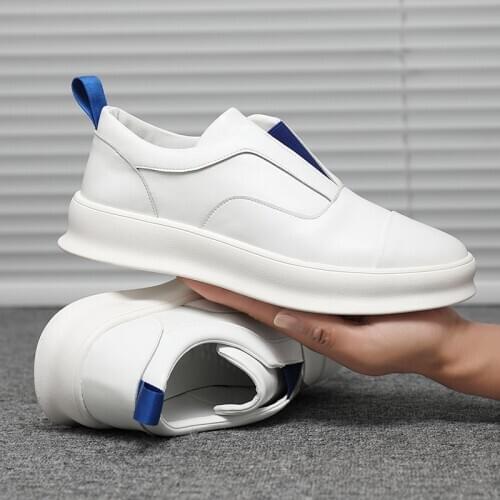 Yomior Luxury Men Shoes Autumn Summer Genuine Leather Breathable Loafers White Non-slip Designer Shoes Casual Flats Sneakers