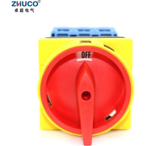 ZHUCO SZD11-63/300010 63Amp 660V 3 Poles On-Off Isolator Load Break Switch With Pad Lock Rotary Cam Disconnect Switch 3P