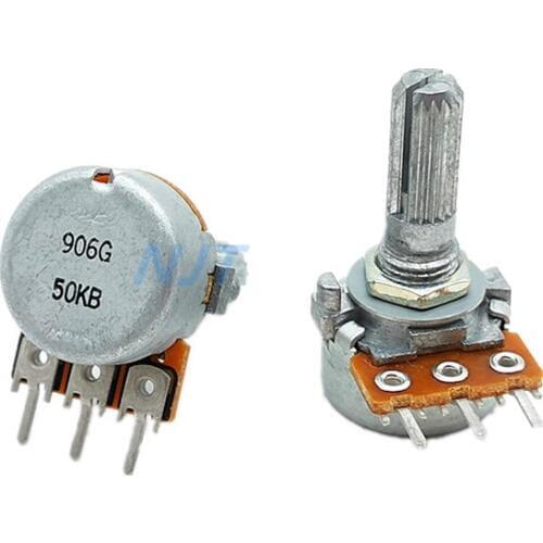 1pc RK163 3Pin ALPS 16type potentiometer Single Unit 50KB Audio Amplifier Volume Rotary Potentiometer B50K
