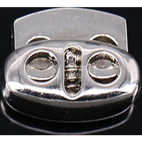 10pcs Pack Cord Lock Toggle Stopper Bean Metal Silver Size: 11mm*13.7mm*3mm Toggle Clip NK237