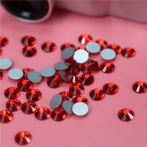 1440pcs/lot SS3-SS20 Crystal Light Siam Non HotFix FlatBack Rhinestones Glass Glitter Glue-On Loose DIY Nail Crystals Stones