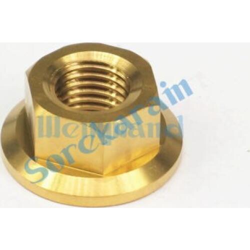 LOT 2 Golden M10x1.25mm GR5 Titanium Hex Screw Nuts With Flange For Bicycle