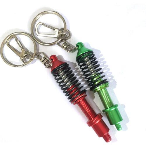 20Pcs/Lot Adjustable Alloy Car Interior Suspension Keychain Coilover Spring Car Tuning Part Shock Absorber Keyring Gift