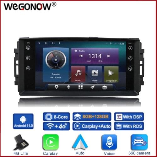 HD DSP Android 10.0 4G 64G Car Player GPS Map WIFI BT RDS Radio For Jeep Compass Commander Wrangler Chrysler Sebrin Sebring 330C