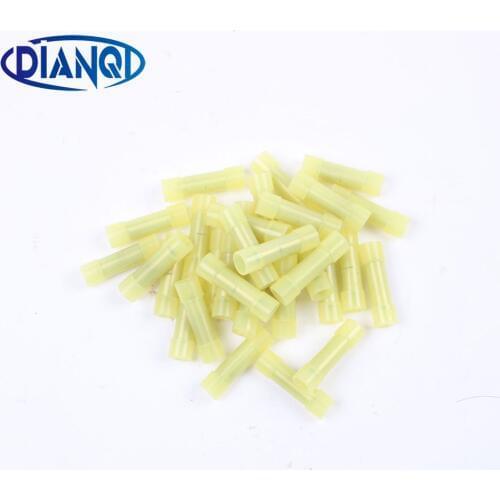 DMWD BNYF5 Cold pressed,Long Full Insulated Middle Joints Nylon brass Splice Connectors 100PCS terminal AWG12-10 4-6mm2 BNYF