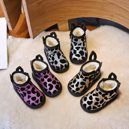 Baby Boots Winter Warm Outdoor Boys Girls Cotton Shoes Cute Toddler Walking Shoes Mixed Color Short Boots SOH023