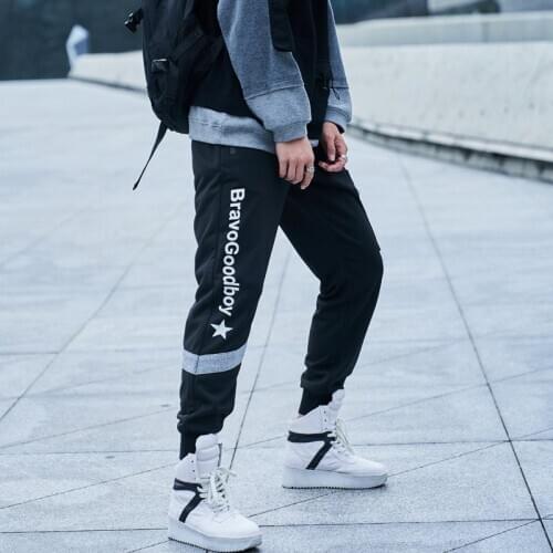 Mens Punk Cargo Pants Hip-hop Jogger Patchwork Popular Baggy Teachwear Pants
