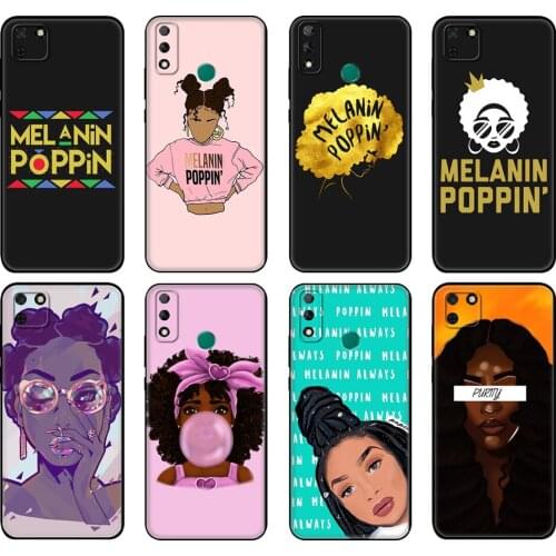 Black tpu Case For Huawei Y9S Y6S Y8S Y5P Y7P Y8P Case For Huawei Y5 lite Prime 2018 Y6 2019 Cover Melanin Poppin