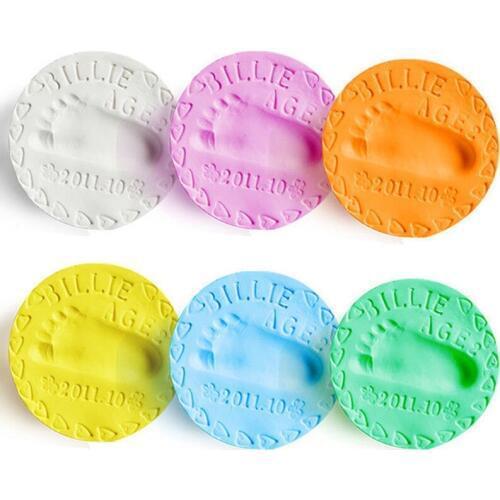 Baby hand foot inkpad ultra light stereo Baby Care Air Drying Soft Clay Baby Handprint Footprint Imprint Kit Casting DIY Toys