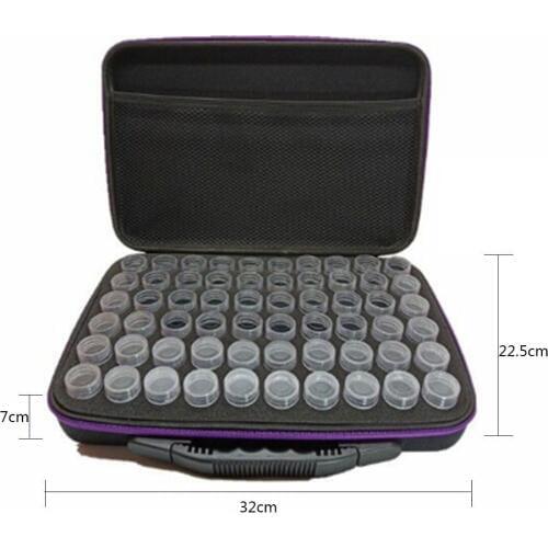 HUACAN Diamond Painting Box Tool Diamond Embroidery Accessories 60Lattices Dismountable Rhinestones Cases Storage Carry Case