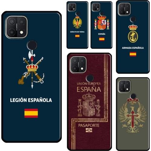 Spanish Passport Flag For OPPO A15 A91 A83 A1K A3S A5S A5 A9 A31 A53 2020 A52 A72 Reno 4 Pro 2 Z F7 Phone Case