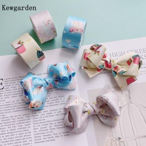 Kewgarden Cut Cartoon Cat Woolen cloth Fabric Satin Ribbon 3cm 30mm DIY Hair Accessories Handmade Sewing Tape Make Bow 5 Meters