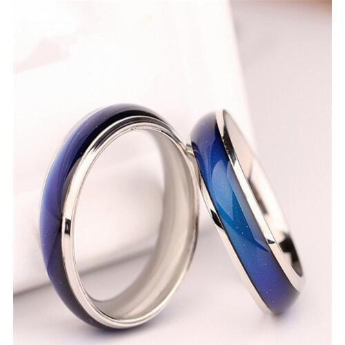 Warm and color changing ring lovers' mood color changing ring mens white product color changing food ring creative end ring