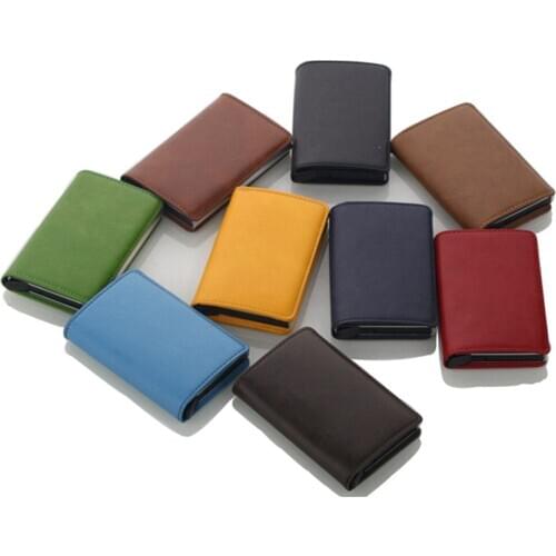 1 Piece Pu Leather Cizicoco Antitheft Vintage Credit Card Holder Blocking Rfid Unisex Security Wallet Leather Magic Wallet