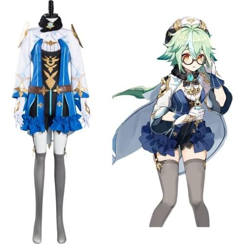 Genshin Impact Sucrose Cosplay Costume Women Dress Outfits Halloween Carnival Suit