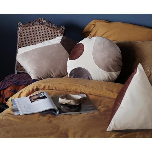 Nordic Back Pillow Neck Support Bedding Accessories Geometric Shape Round Triangle Morandi Colors Pillows Home Room Cafe Decor