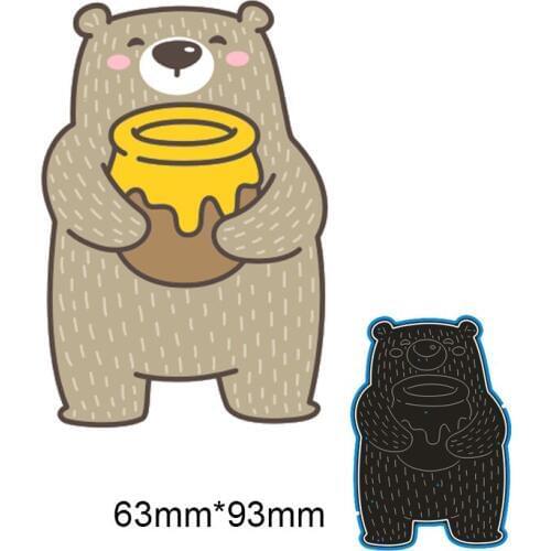 63*93mm Little bear eats honey new Metal Cutting dies Stencils for DIY Scrapbooking Paper Cards Craft Making Craft Decoration