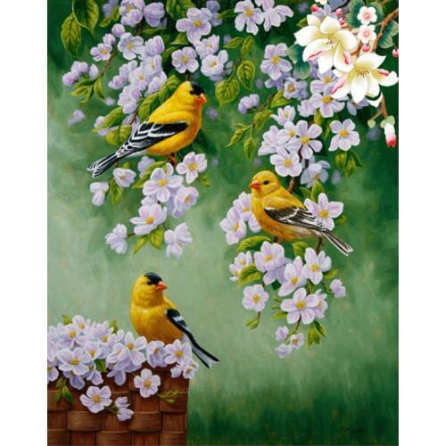 Magnolia bird magpie flowers Needlework 14CT Canvas Unprinted bedroom Handmade Embroidery Cross Stitch Kits DIY Home Decor