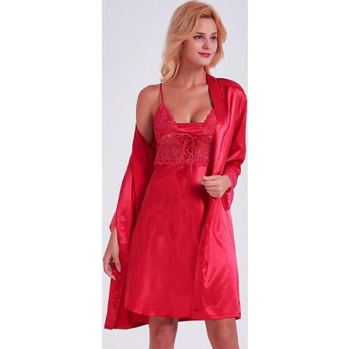 Bride Bridesmaid Wedding Nightdress Nightgown Lace Trim Kimono Bathrobe Gown Solid Sexy Satin Home Dress Robe M L XL