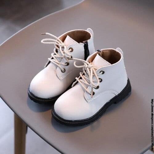 Autumn/Winter Children Boots Boys Girls Leather Martin Boots Leopard Fashion Waterproof Non-slip Warm Kids Boots Shoes 21-30