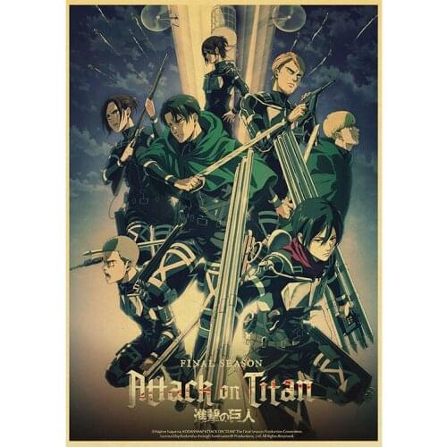 Attack On Titan Retro Anime Poster Investigation Team Classic Superhero Canvas Painting HD Home Bar Decoration Wall Art Pictures