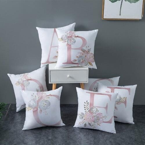 Nordic Christmas pillowcase pink alphabet cushion cover pillowcase car bed sofa cushion cover home decoration pillow pillowcase