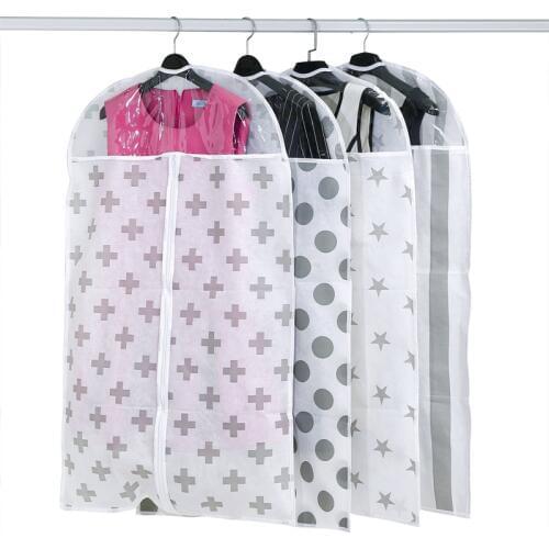 Folding Dustproof Cover For Clothes Garment Dress Suit Coat Storage Bag Case Protector Wardrobe Hanging Pouch Closet Organizer