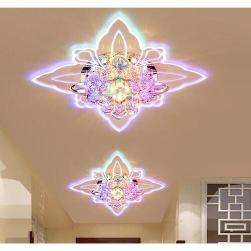 Modern Butterfly Hallway Crystal LED Ceiling Light Corridor Mirror Ceiling Lamp Colorful Aisle Veranda Lighting