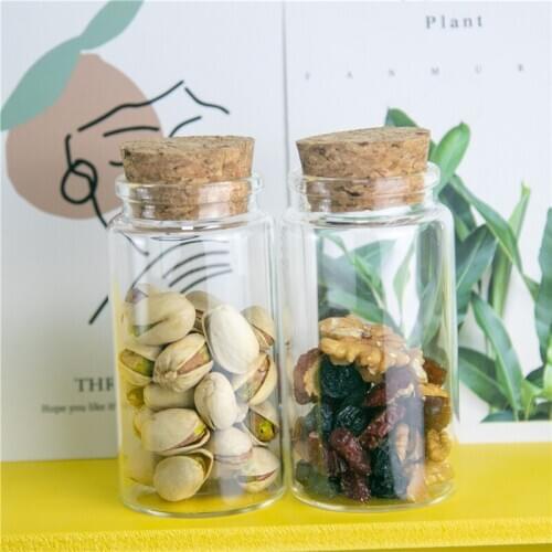 100ml Mini Clear Glass Jars Wishing Bottle with Cork 24pcs Hyaline Vitreous Jewelry Essential Oil Perfume Vials