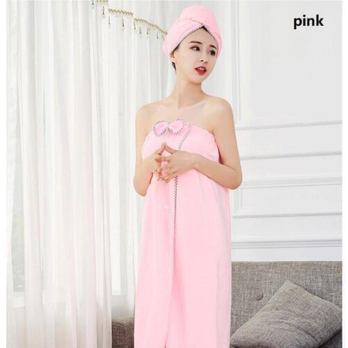 UBRUSH dress style bath towel with hat quickly-dry cute polyester towel Women Can Use This As Dress For Girl Soft And Fit Skin