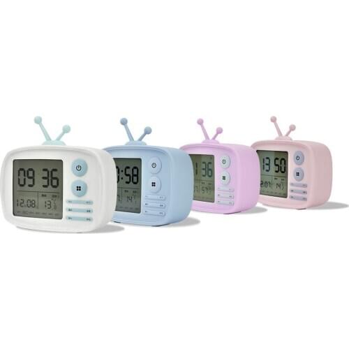 LED Cute Alarm Clock Table Clocks Electronic Room Modern Creative Cute Mini Metal Small Digital Alarm Clock Home Decor DF50AC