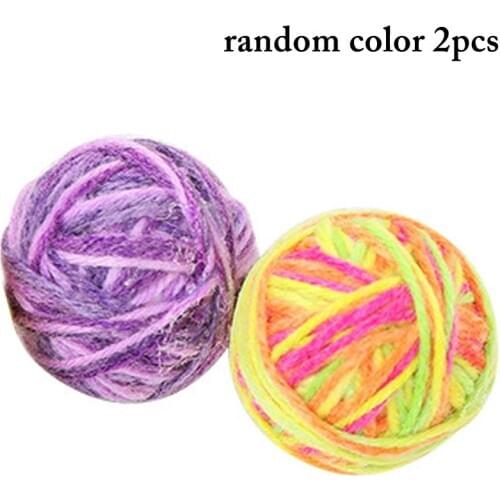 1/2PCS Cat Toy Kitten Ball Toy Funny Bell Wool Cat Ball Cat Chase Toy Cat Interactive Toy Pet Supplies Random Color