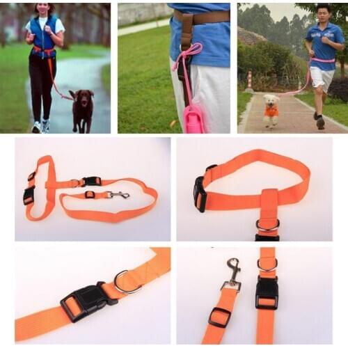 1pcs Hands Free Walking Running Jogging Pet Puppy Dog Leashes Lead Harness Collars Black Orange Blue Green Pink