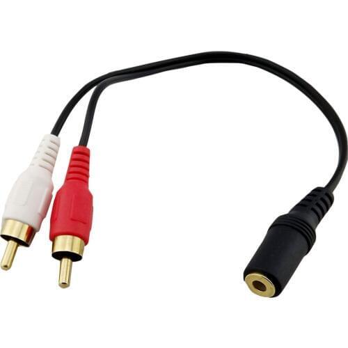1x 3.5mm 1/8" Female Jack Stereo To Dual RCA Male Plug Adapter Audio Y Splitter Gold Plated Connector Cable 30cm