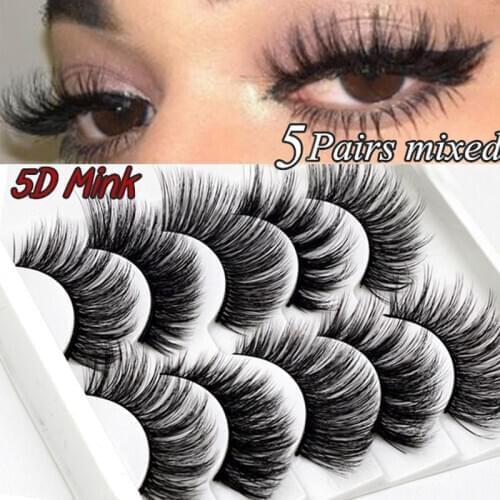 3D Mixed Style Mink Lashes Mink False Eyelashes Package Natural Long Strip Cruelty Free Fake Eyelash Extension Supplies Makeup