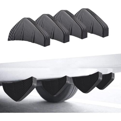 4Pcs Car Rear Diffuser Rear Bumper Spoiler Diffuser Shark Fin Protect Cover Anti-Crash Accessories