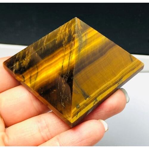 50-55mm Natural Tiger Eyes Crystal Pyramid Polished Healing Pyramid reiki minerals Quartz Crystals Stone for Sale