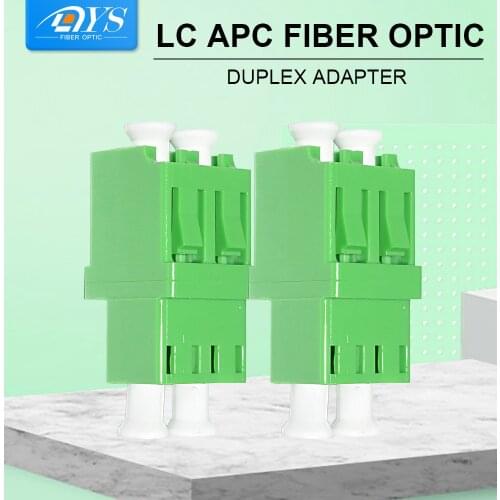 50pcs LC APC Fiber Optic Duplex Adapter FTTH Flange Singlemode Optical Fiber Connector Coulper