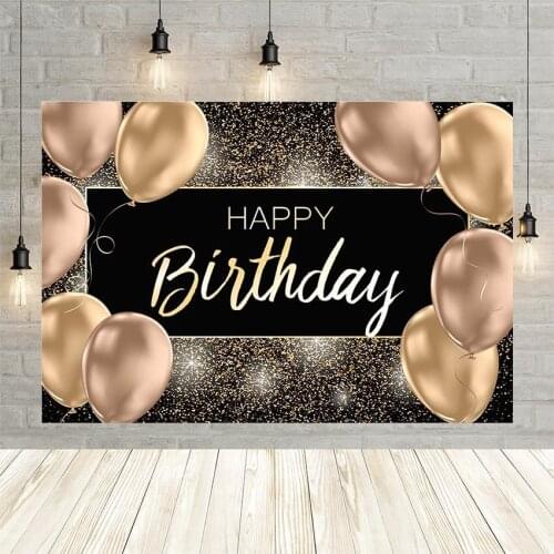 Avezano Happy Birthday Photography Background Gold Sands Pink Balloons Baby Party Portrait Backdrop Decor Banner Photo Studio