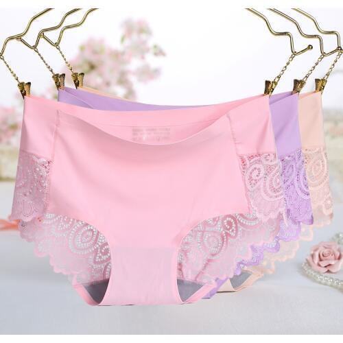 Free Shipping The new lace ice non-trace ladies underwear A chip seamless underwear lace ice non-trace #7078R0