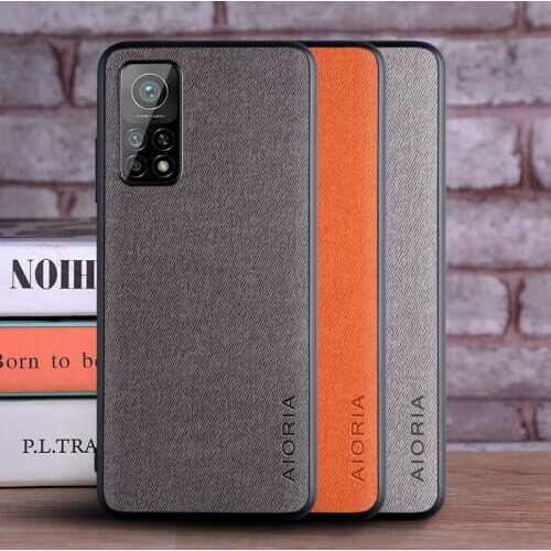 Textile fabric case for Xiaomi Mi 10T Pro case cover capa, withTPU+PC 2in1 material