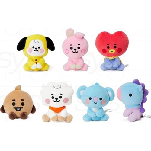 New Kpop Korean Baby Plush Toy Cute Animals Kawaii Plush Toys Dog Rabbit Plush Exquisite Girl Mini Baby Sitting Plush Doll 12CM