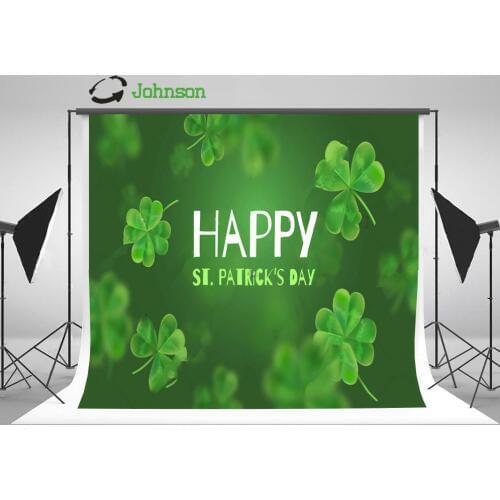 St. Patricks Day Clover Bokeh photo studio background polyester or Vinyl cloth High quality Computer print wall backdrops